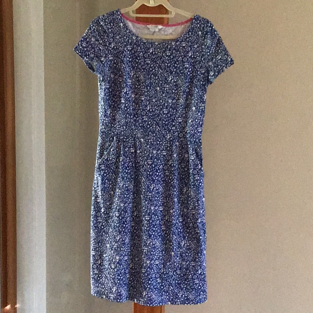 Boden blue floral jersey dress size 6